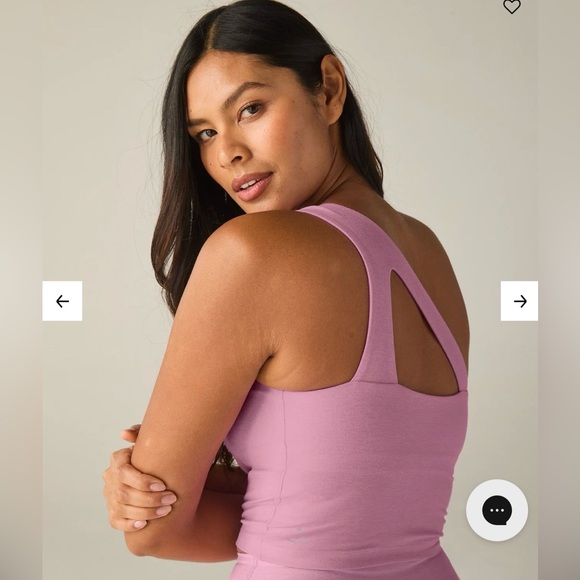 NWT Beyond Yoga Spacedye The Bold Shoulder Cropped Tank - Pink Haze Heather - Picture 2 of 6